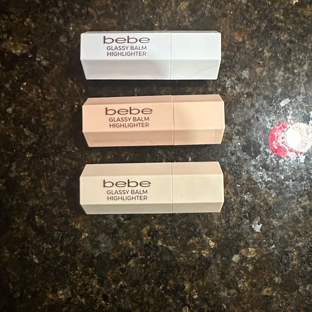 Bebe Glassy Balm Highlighter Set - White, Cream, Tan